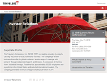 Tablet Screenshot of investor.travelers.com